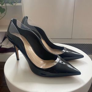 Tamara Mellon Emin Patent Black Stilettos (Size 7)
